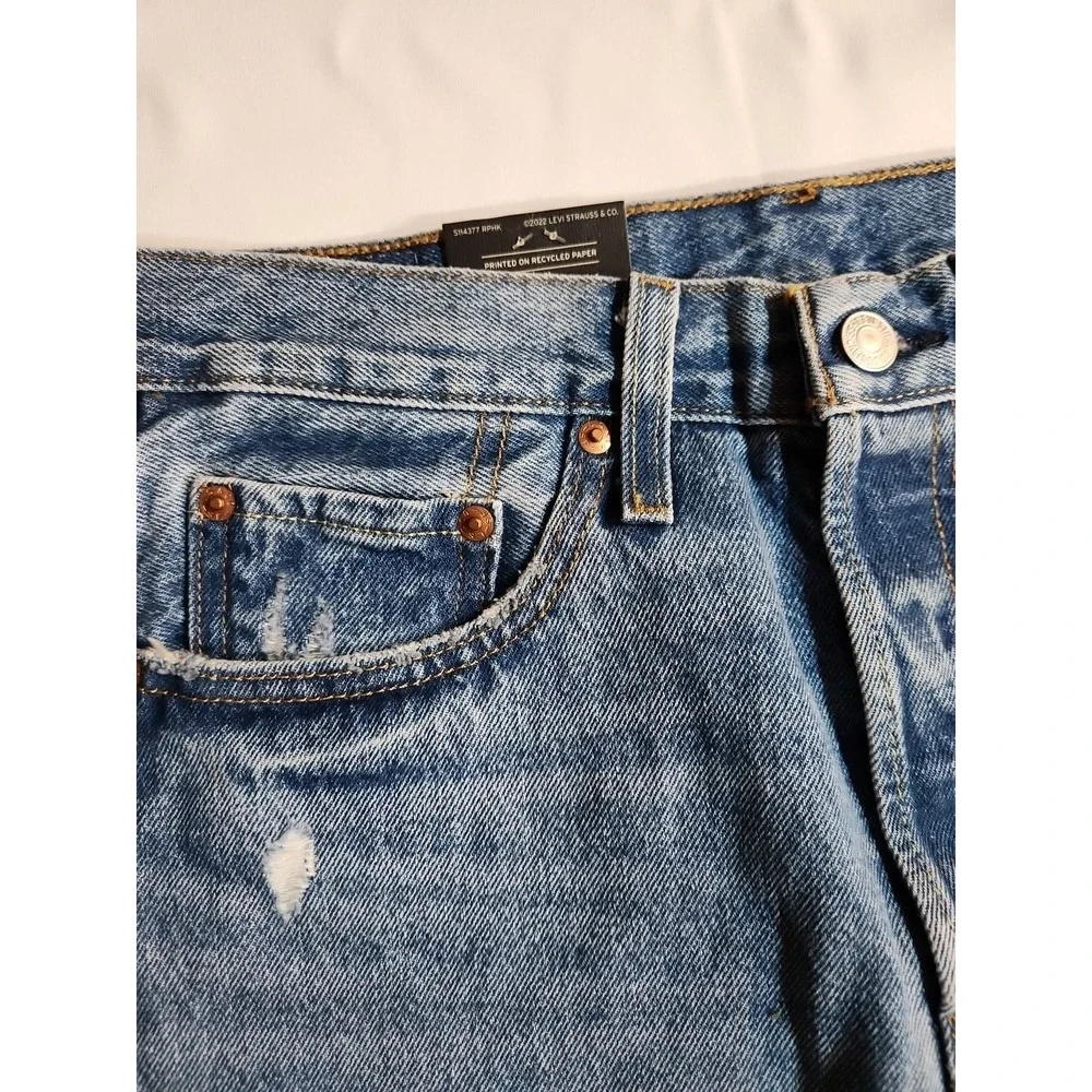 Levi's 501 Premium Skinny Jeans Women 28x28 NWT Distressed Button Fly High Rise